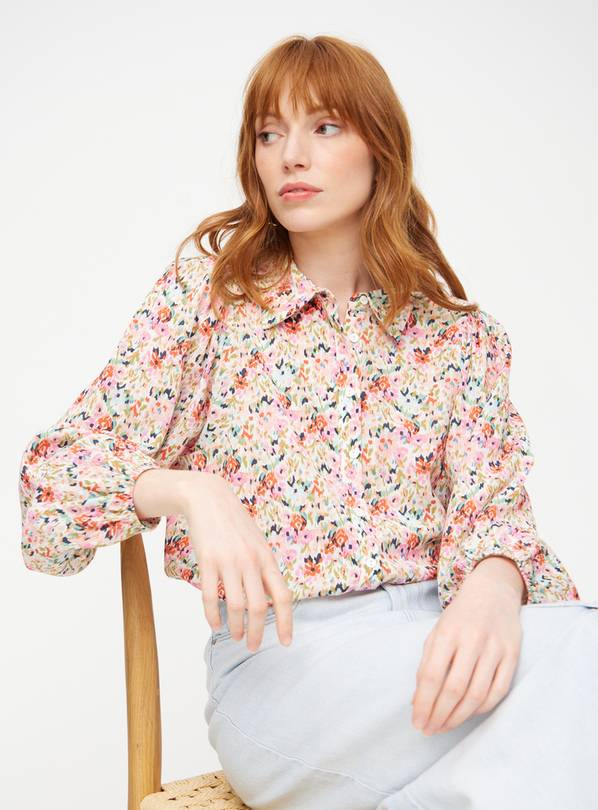 Meadow Floral Print Textured Shirt 22